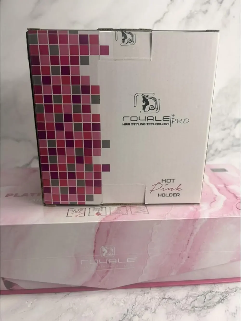 Royale Platinum 1.25” Ceramic Hair Straightener + Hot Pink Holder Set NEW